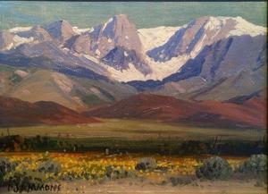 Carl Sammons - "Owens Valley" 1945 - Oil on canvasboard - 6" x 8"