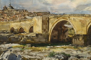 Donald Teague, N.A. - "El Puente del Arzobispo" - Spain - Watercolor - 6" x 9"