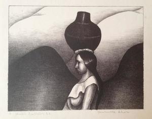 Henrietta Shore - "Water Carrier" - Lithograph - 6" x 8"