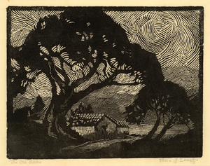 Pedro J. de Lemos-"The Old Adobes" Pedro J. de Lemos - "The Old Adobes" - Wood Engraving - 7.5" x 9.5" - Titled lower left
<br>Signed lower right