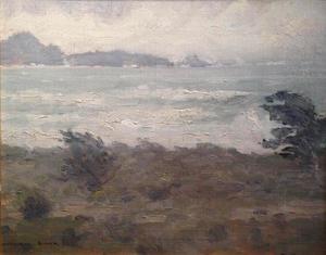 William Posey Silva - "Rough Waters - Carmel Shore" - Oil on canvasboard - 12" x 15"