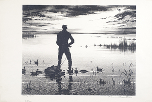 Paul Whitman - "Early Bird" - Stone lithograph - 11" x 14"