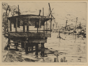 Jeannette Maxfield Lewis - "Low Tide" - Drypoint - 5" x 7" - Plate: Signed and dated lower right
<br>Titled lower left
<br>Signed lower right
<br>Edition: 31