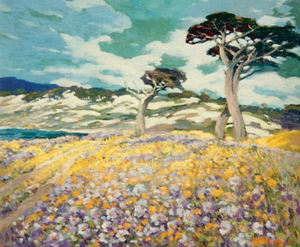Mary DeNeale Morgan - "On The Drive - Blossom Time" - Oil on masonite - 25"x30"