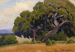 Arthur Hill Gilbert, A.N.A. - "Mesa Oaks" - Oil on canvasboard - 10" x 14"