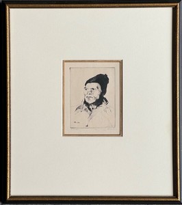 Armin C. Hansen, N.A. - "The Mate" - Drypoint - 4" x 3" - Plate: Initialed and dated, lower left: A H '30<br>Titled in pencil lower left<br>Signed in pencil lower right<br><br>Illustrated: 'The Graphic Art of Armin C. Hansen, A Catalogue Raisonne' by Anthony  R. White/1986. Plate 120, page 133.