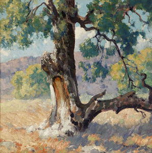 Maurice Braun - "Under The Sycamore" - Oil on canvas - 14" x 141/4"
