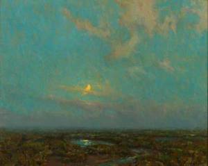 Granville Redmond - "Moonlit Marshland" - Oil on canvas - 16"x20"