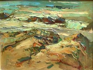 S.C. Yuan - "Carmel Shore" - Oil on masonite - 12"x16"