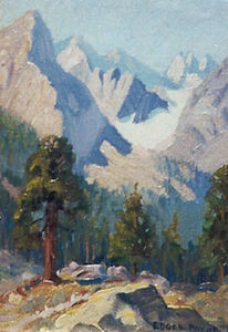 Edgar Alwin Payne - "Sierra Pines" - Oil on canvas/board - 10" x 7"