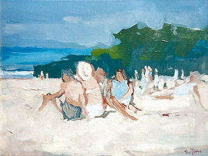 S.C. Yuan - "Monterey Beach" - Oil on canvas - 18" x 24"