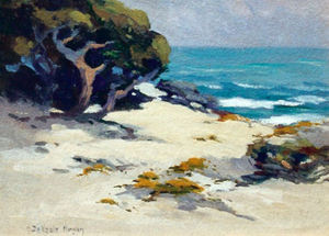 Mary DeNeale Morgan - "Carmel Beach" - Oleo tempera on board - 12"x16"