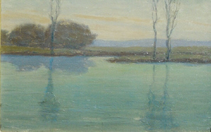 Granville Redmond - "Twilight" - Oil on board - 8" x 12 1/4"