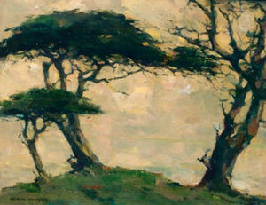 Armin C. Hansen, N.A. - "Monterey Cypress" - Oil on board - 16"x20"