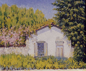 Evelyn McCormick - "The Sherman-Halleck Adobe" - Oil on canvas - 24" x 28"