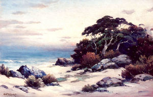 Alexis M. Podchernikoff - "Sunset" - Monterey Coast - Oil on canvas - 20"x30" - Signed lower left
