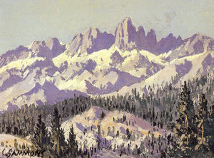 Carl Sammons - "Minerets" -High Sierra, California- - Oil on canvasboard - 6" x 8"
