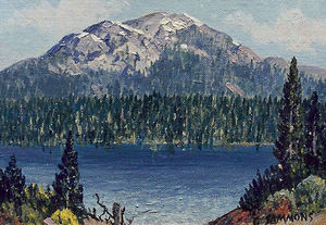 Carl Sammons - "Diamond Lake" -Oregon- - Oil on canvasboard - 6" x 8"