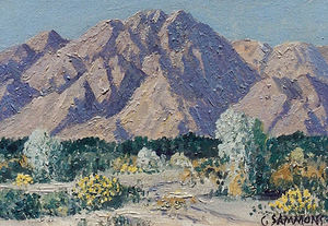 Carl Sammons - "Near Palm Springs" - Oil on canvasboard - 6" x 8"