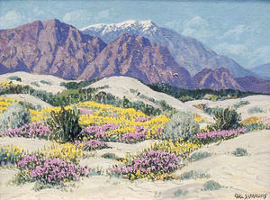 Carl Sammons - "Mt. San Jacinto - Wild Flowers" -Palm Springs, California- - Oil on canvasboard - 12" x 16"