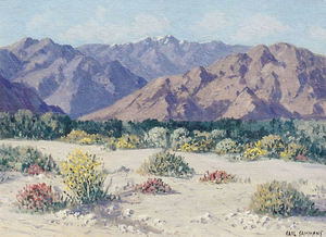 Carl Sammons - "Desert" -Palm Springs, California- - Oil on canvasboard - 12" x 16"