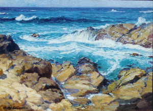 Detlef Sammann - "Rocky Coast" -California- - Oil on canvas - 30" x 40"