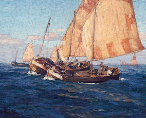 Edgar Alwin Payne - "The Race" -Adriatic Sea- - Oil on canvas - 28" x 34" - Signed lower left