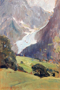 Armin C. Hansen, N.A. - "Sierra Landscape" - Oil on panel - 13 7/8" x 9 5/8"