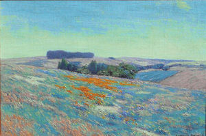 Granville Redmond - "Poppies and Lupine" - Oil on canvas - 14"x20"