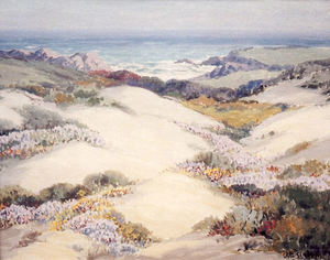 Carl Sammons - "Dunes & Wildflowers along the 17-Mile Drive" - Oil on canvasboard - 16"x20"