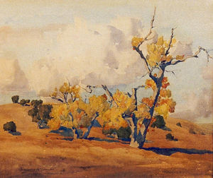 Francis John McComas - "Sycamore Trees" - Watercolor - 14" x 16 1/2"
