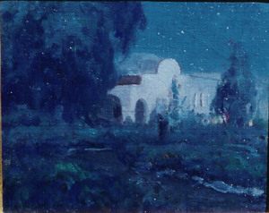 Arthur Hill Gilbert, A.N.A. - "San Juan Capistrano Mission - - Oil on canvas/board - 11 3/4" x 14 1/2"