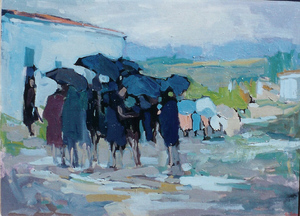 S.C. Yuan - "Rain In Spain" - Oil on canvas - 36" x 48"