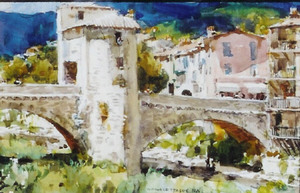 Donald Teague, N.A. - "Near Ronda Spain" - Watercolor - 6" x 9"