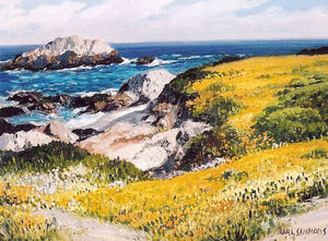 Carl Sammons - "Wildflowers" - 17 Mile Drive, Carmel-by-the-Sea - Oil on canvasboard - 12" x 16"