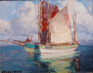 Edgar Alwin Payne - "Tuna Boats" - Oil on canvas - 16" x 20"