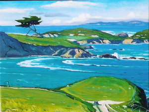 Arthur Hill Gilbert, A.N.A. - "Sixteenth Hole at Cypress" - Oil on masonite - 16"x20"