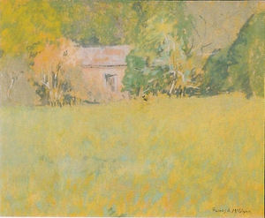 Thomas A. McGlynn - "House in the Country" - Pastel - 7 1/2" x 9" - Estate signature lower right
