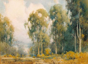 Percy Gray - "Landscape with Eucalyptus" - Watercolor - 15" x 20"