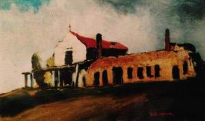 Will Sparks - "Mission San Diego de Alcala" - Oil on canvas - 10" x 16"