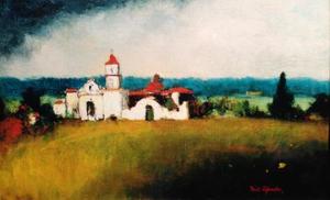 Will Sparks - "Mission San Luis Rey de Francia" - Oil on canvas - 10" x 16"