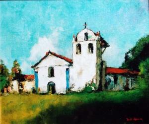 Will Sparks - "Mission Santa Inez" - Oil on canvas - 12" x 14"