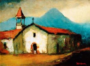 Will Sparks - "Mission San Luis Obispo de Tolosa" - Oil on canvas - 12" x 16"