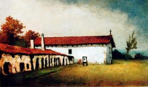 Will Sparks - "Mission San Miguel Arcangel" - Oil on canvas - 12" x 20"