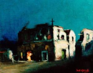 Will Sparks - "Convento of the Mission del Pueblito" ~ - Oil on canvas - 10" x 12"